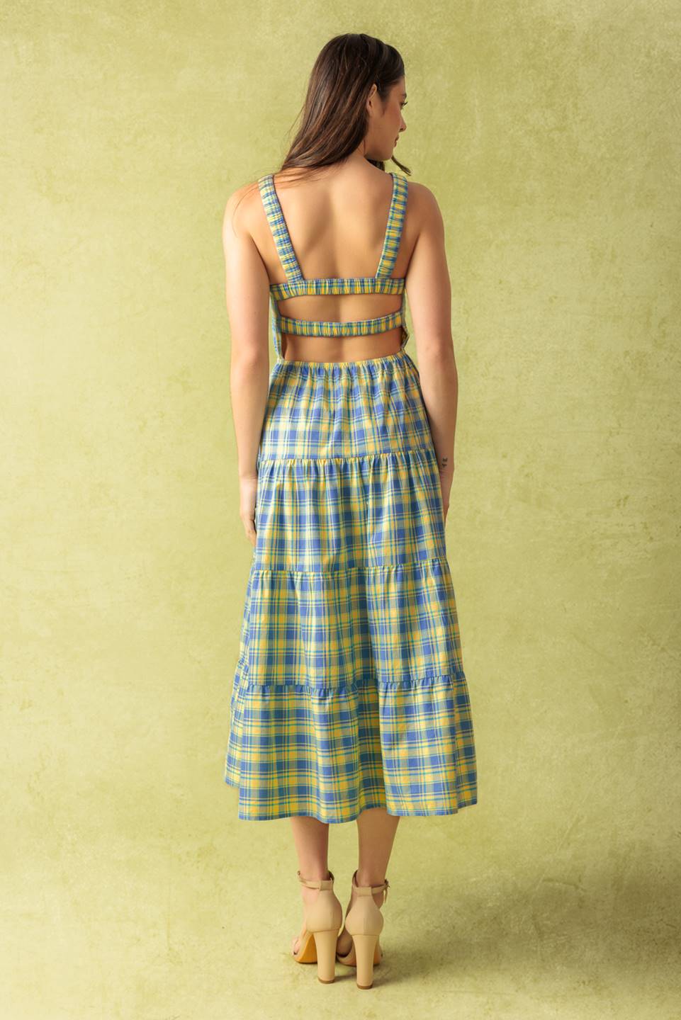 START ALL OVER WOVEN MIDI DRESS Flying Tomato